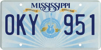MS license plate OKY951