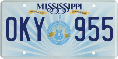MS license plate OKY955