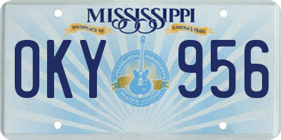 MS license plate OKY956