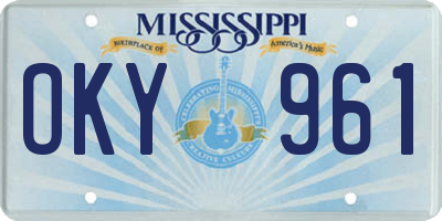 MS license plate OKY961