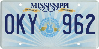 MS license plate OKY962