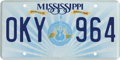 MS license plate OKY964