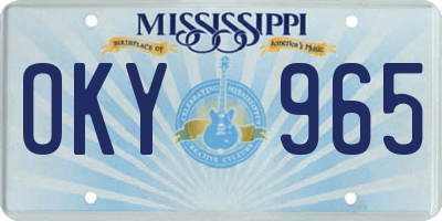 MS license plate OKY965