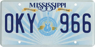 MS license plate OKY966