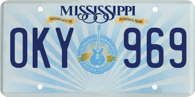 MS license plate OKY969