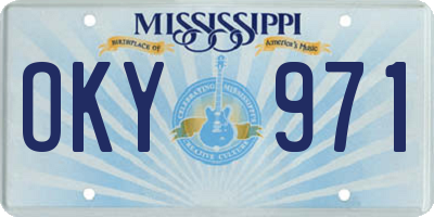 MS license plate OKY971