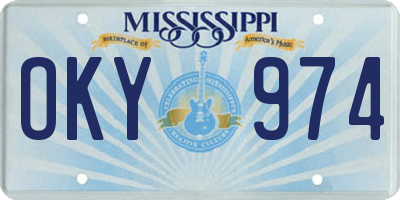 MS license plate OKY974