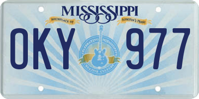 MS license plate OKY977