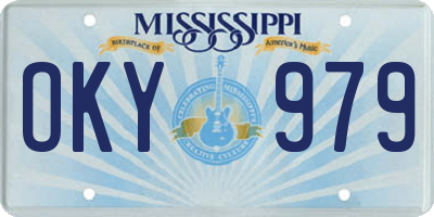 MS license plate OKY979