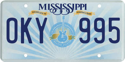 MS license plate OKY995