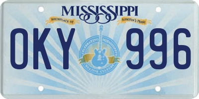 MS license plate OKY996
