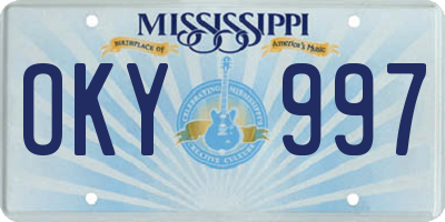 MS license plate OKY997