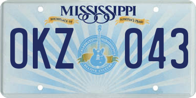 MS license plate OKZ043