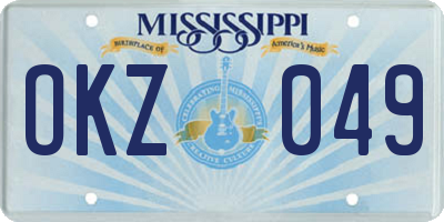 MS license plate OKZ049