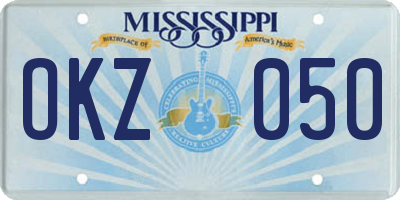 MS license plate OKZ050