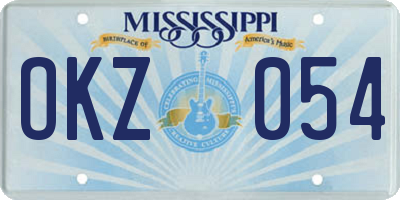 MS license plate OKZ054