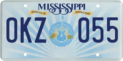 MS license plate OKZ055