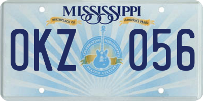 MS license plate OKZ056
