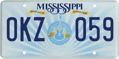 MS license plate OKZ059