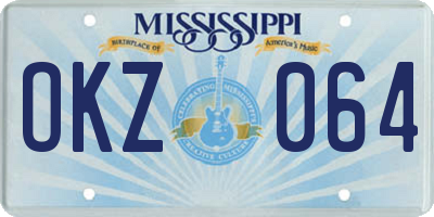 MS license plate OKZ064