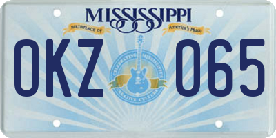 MS license plate OKZ065
