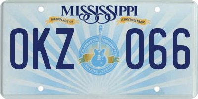 MS license plate OKZ066