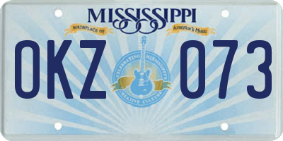MS license plate OKZ073