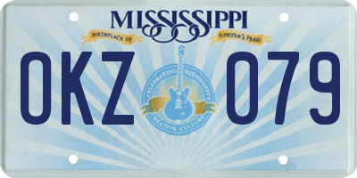 MS license plate OKZ079