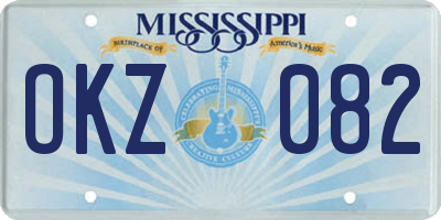 MS license plate OKZ082