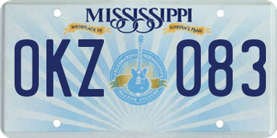 MS license plate OKZ083