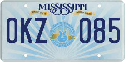 MS license plate OKZ085