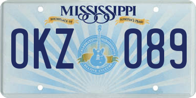 MS license plate OKZ089
