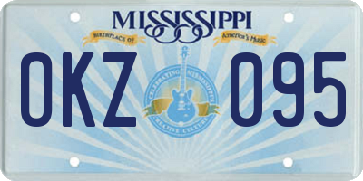 MS license plate OKZ095