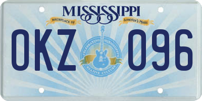 MS license plate OKZ096