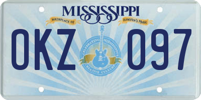 MS license plate OKZ097