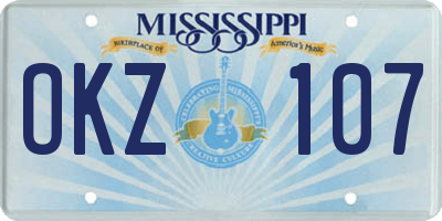 MS license plate OKZ107