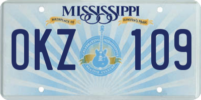 MS license plate OKZ109