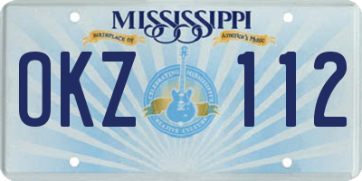 MS license plate OKZ112