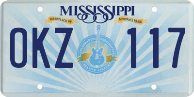 MS license plate OKZ117