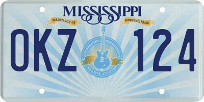 MS license plate OKZ124