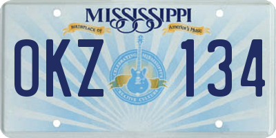 MS license plate OKZ134