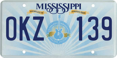 MS license plate OKZ139