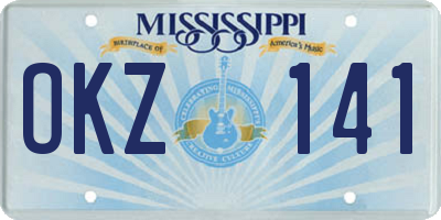 MS license plate OKZ141