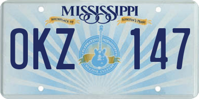 MS license plate OKZ147
