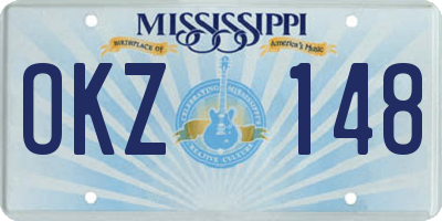 MS license plate OKZ148