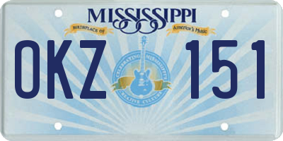 MS license plate OKZ151