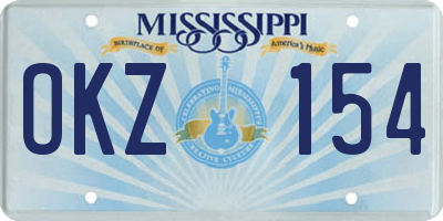 MS license plate OKZ154