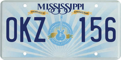 MS license plate OKZ156