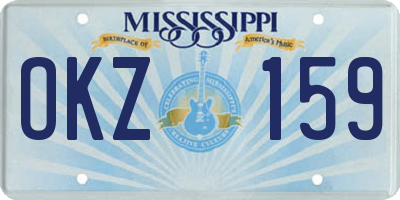 MS license plate OKZ159