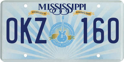 MS license plate OKZ160